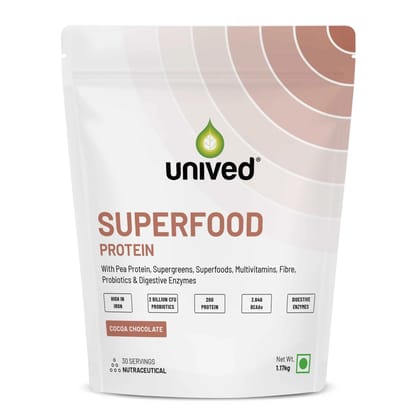 Unived Superfoods Protein for Daily Strength, Energy, Health Cocoa Chocolate