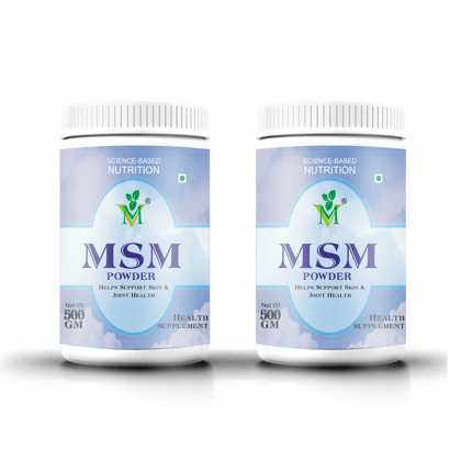 Mint Veda 100% Natural and Herbal MSM Powder For Hair Growth, Healthy Skin & Joint Support, 500 Gram, Pack of 2