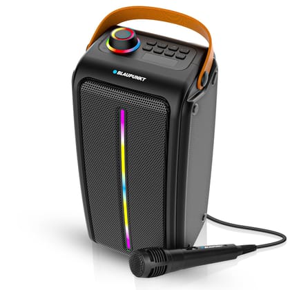 Blaupunkt Atomik PS30 Pro Wireless Bluetooth 30W Outdoor Party Speaker, Karaoke With Wired Mic- Black