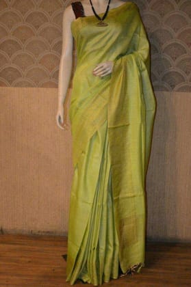 Handwoven Tussar Muga Silk Saree