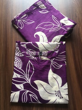 Lily Flower - Purple - Cord Set - Pure Cotton-42 - XL