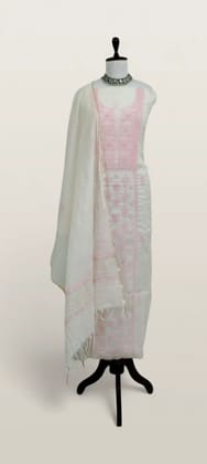 DUPLICATED Mul Chanderi Dress Material Pink Diamond DUPLICAT
