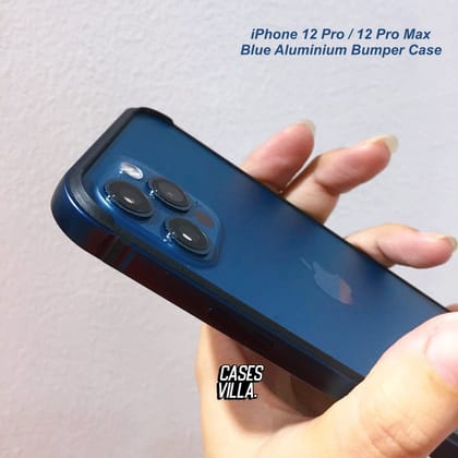 COTEetCI Brand Metal Aluminium Bumper Frame Case for iPhone 12 / Pro / Max-iPhone 12 / 12 Pro / Pacific Blue