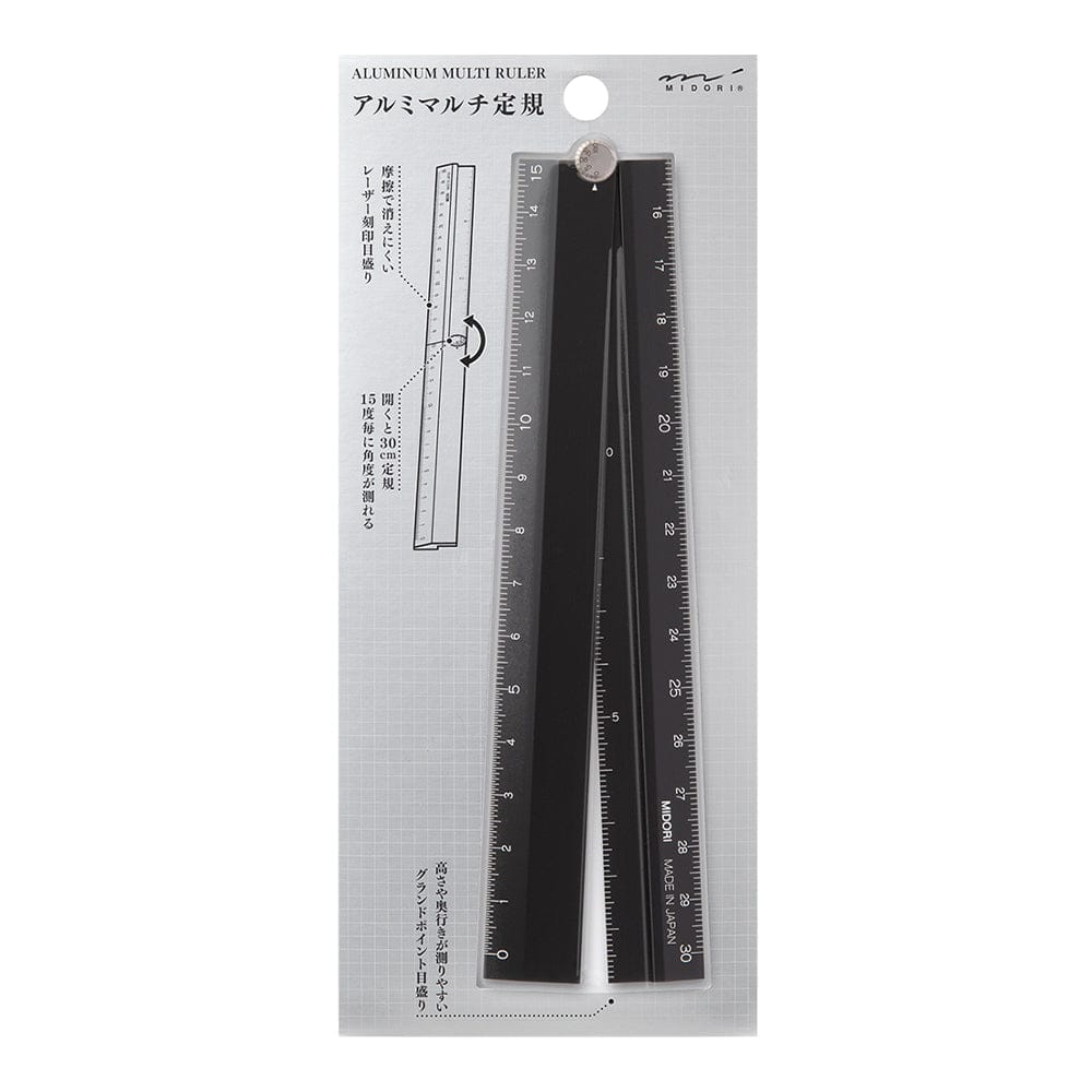 Midori Aluminum Multiple Ruler 30 cm - Black A