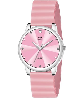 HAMT Pink Silicon Analog Womens Watch