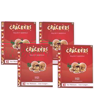 GO Crackers Kashmiri Brown Walnuts (Akhrot) Giri - 1 Kg (250gm x 4)