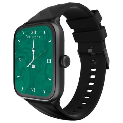 CELLECOR E1 Flex 1.83" (46.48mm) HD Display Smart Watch, 500 Nits, 60Hz Refresh Rate, Bluetooth Calling, AI generated Watch Faces, 100+ Sports Modes, Health Suite, Voice Assistance (Black)