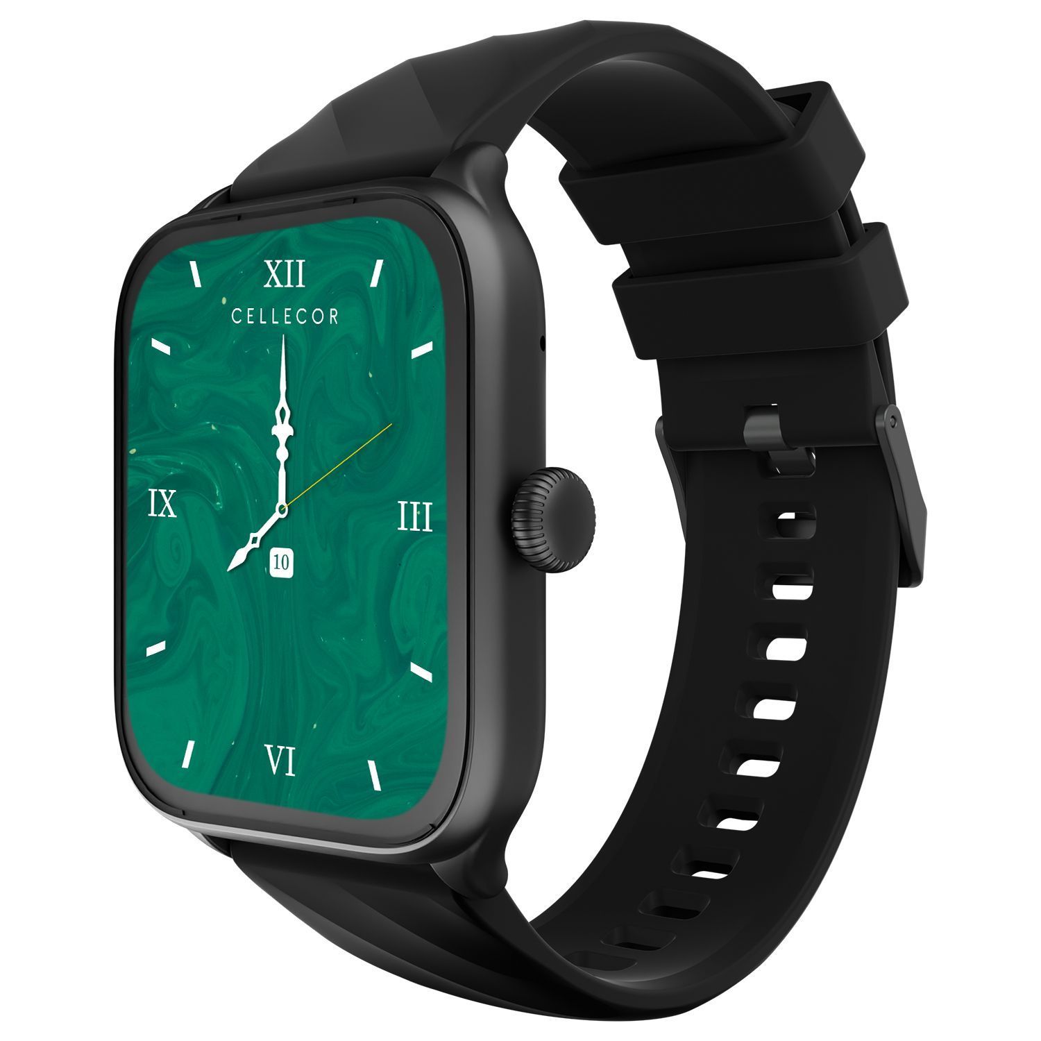 CELLECOR E1 Flex 1.83" (46.48mm) HD Display Smart Watch, 500 Nits, 60Hz Refresh Rate, Bluetooth Calling, AI generated Watch Faces, 100+ Sports Modes, Health Suite, Voice Assistance (Black)