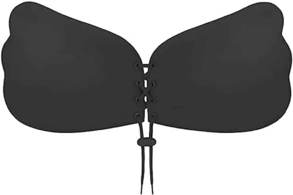 Push Up Adhesive Invisible Backless Bra, Pasty Magic Nipple Covers Strapless Bra, Lift Up Boobs for Girls & Women Beige