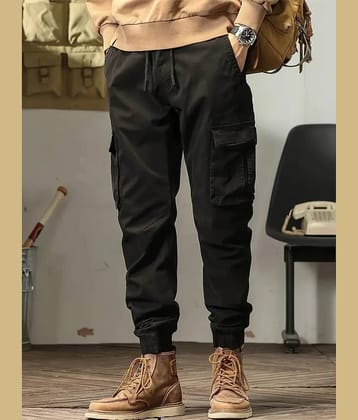 Shelony Black Cotton Blend Men's Joggers ( Pack of 1 )