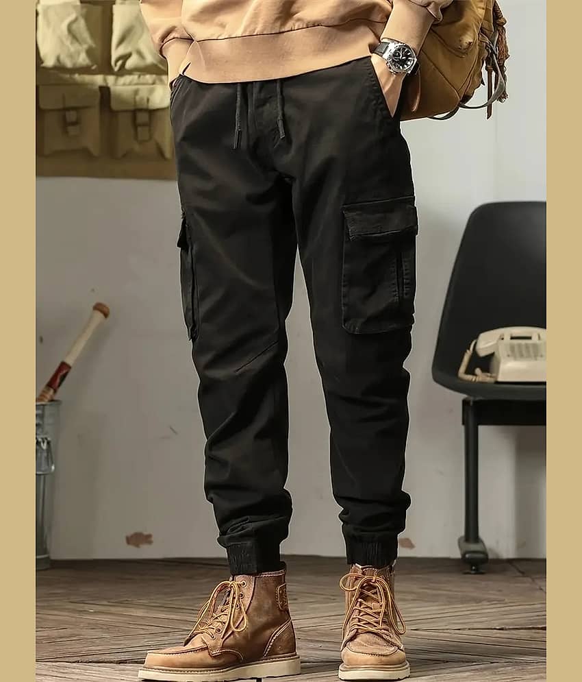 Shelony Black Cotton Blend Men's Joggers ( Pack of 1 )