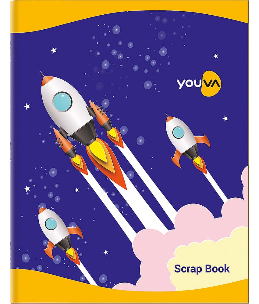 NAVNEET | Scrap Book for Memories | Soft Bound | 22 cm x 28 cm | Plain Colours Paper | 64 Pages | Pack of 10