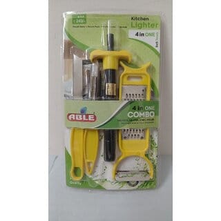 BIYANKA Stainless Steel Kitchen Lighter, Knife, Peeler and Smooth Grater  - Combo of 4 , ( Pack of 1 )