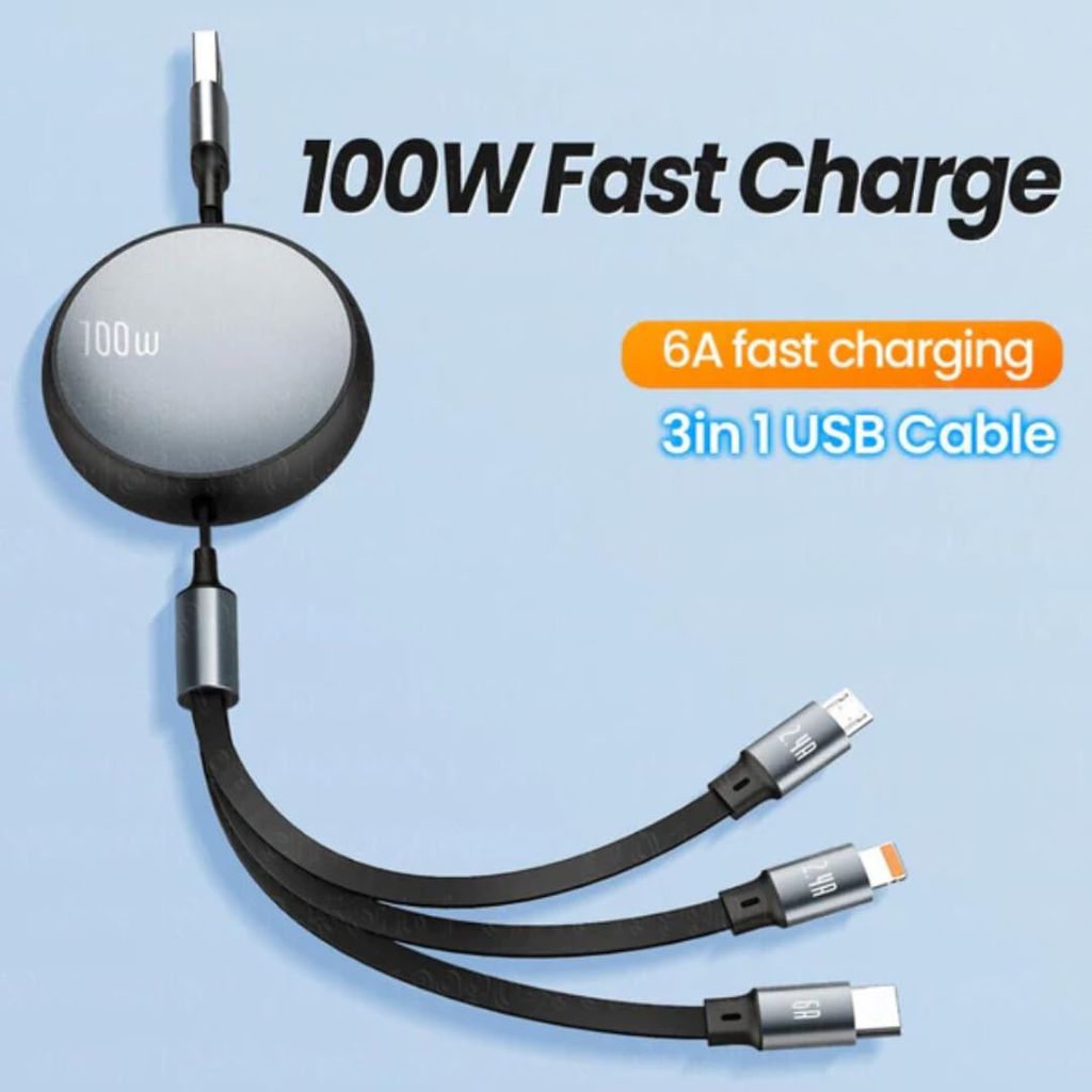 4 in 1 Retractable Charging Cable