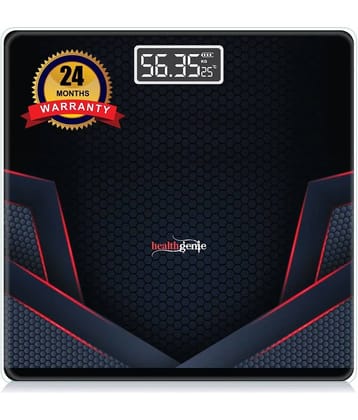 Healthgenie Digital Thick Tempered Glass LCD Display With 2 Years(Sporty Red)Weighing Capacity-180Kg