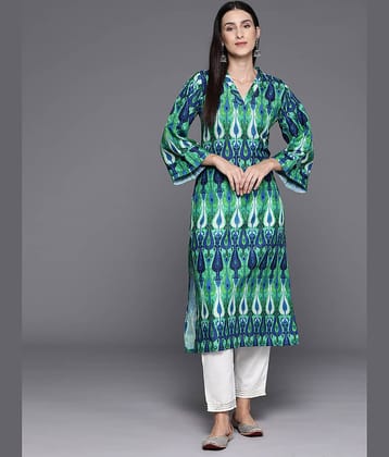 Varanga Viscose Printed Straight Women's Kurti - Green ( Pack of 1 )