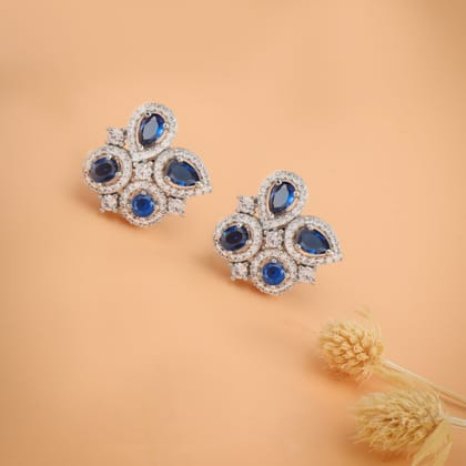 Amaya Stud Earrings-Blue