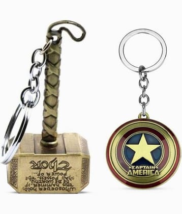 Thor Hammmer & Mat Shiled Keychain