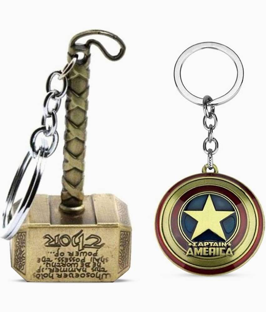 Thor Hammmer & Mat Shiled Keychain