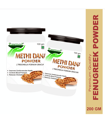 Rawmest Fenugreek Seeds, Methi Dana, Methi Powder 200 Gm Pack of 2