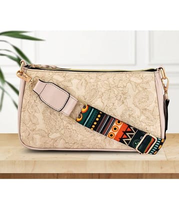 Lychee Bags Sling Bag PU Set of 1 ( Cream )