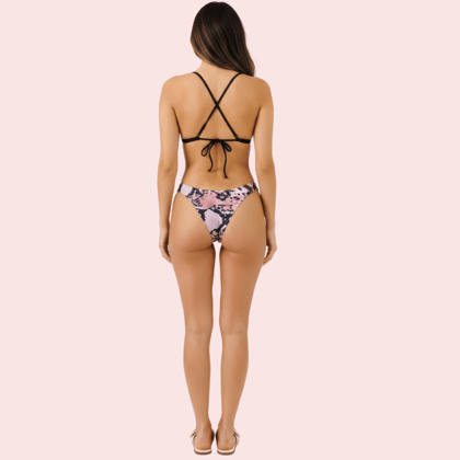 Pink Snake Print Bikini Bottom – High-Cut Swimwear Separate (Bottom Only)