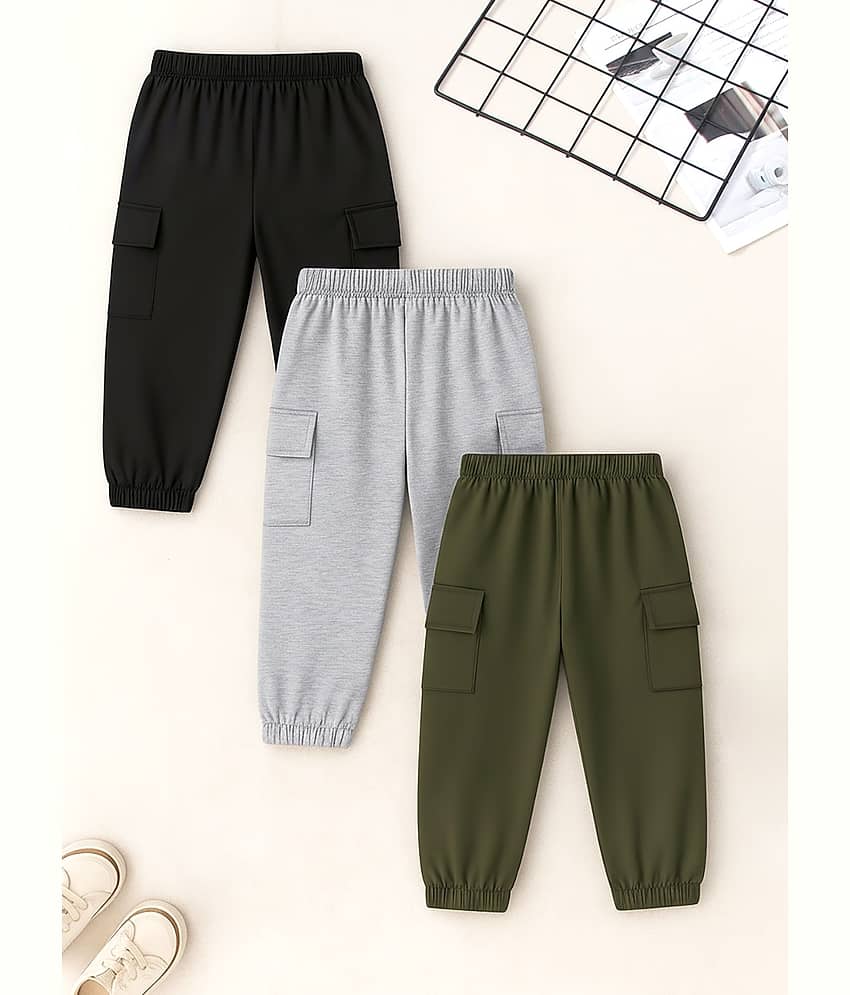 Trampoline Pack of 3 Boys Cotton Blend Trackpant ( Multicolor )