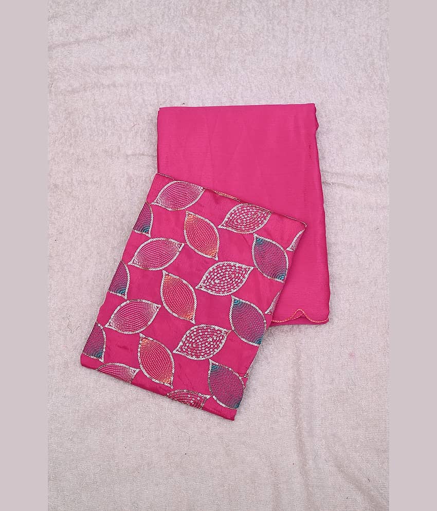 A TO Z CART Chiffon Embellished Saree With Unstitched Blouse Piece ( Green )