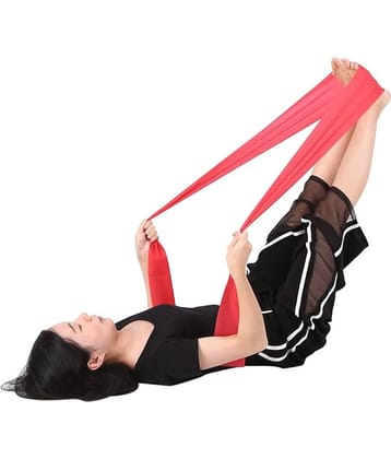 Yoga Band, Resistance Exercise Band for Training Latex-Free Anti-Allergic & Tear-Resistant TheraBand for Exercise, Stretching, Workout & Physiotherapy (Red) Pack of 1