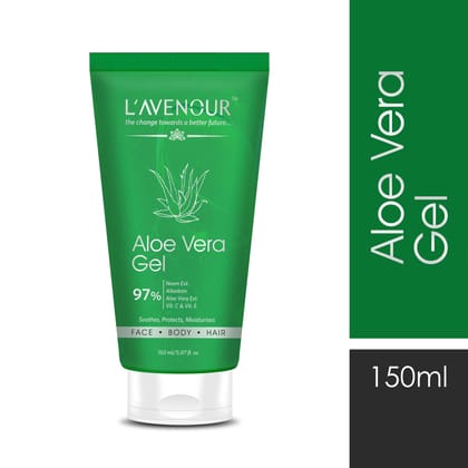 L'avenour Aloe Vera Gel for Face, Body & Hair, For Acne Scars, Moisturization & Dark Circles - 150ml