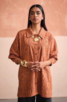 CRAYON OVERSIZED SHIRT-EMBROIDERED-XS-M