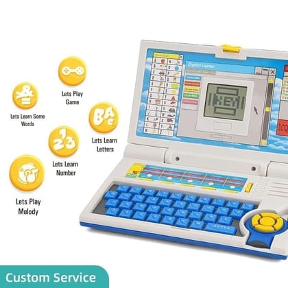 Cable World Educational Laptop Computer Toy Educational Computer for Kids Above 3 Years - 20 Fun Activity Learning Machine, Now Learn Letter, Words, Games, Mathematics, Music, Logic, Memory Tool,Blue