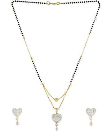 PUJVI - Silver Mangalsutra Set ( Pack of 1 )