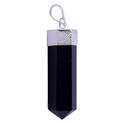 Black Agate Pencil Pendant for Reiki Healing and Crystal Healing,Traditional Astrological Pendant for Women and Mens| Lucky Charm Positive Vibes Energy | Necklace,Pendant,Gifts(KI_43)  by Krishna Impex