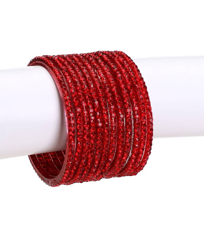 Somil Designer Set Of Bangle For Party And Daily Use, Glass, Ornamented-DK83
