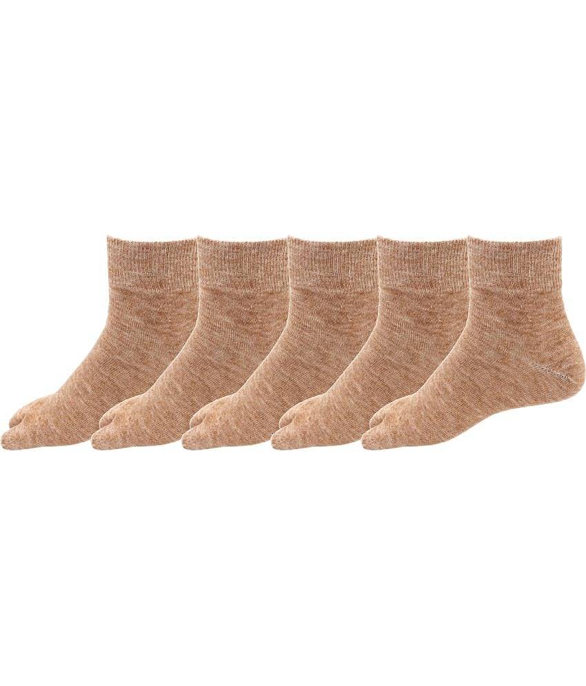 RC. ROYAL CLASS - Beige Woollen Women's Ankle Length Socks ( Pack of 5 )