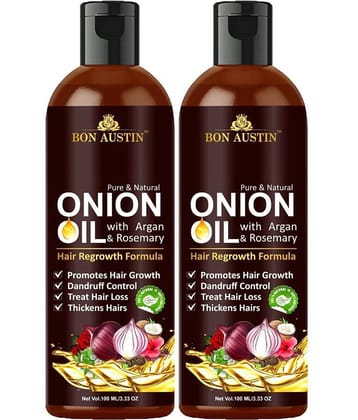 Bon Austin Pure & Natural ONION OIL- Growth Booster Ingredients 200 ml Pack of 2 (100ml Each)