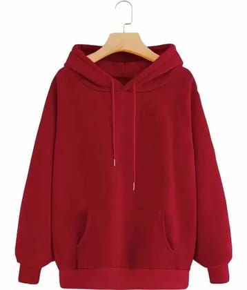 FABRIPPLE Fleece Hooded Men's Sweatshirt - Maroon ( Pack of 1 )