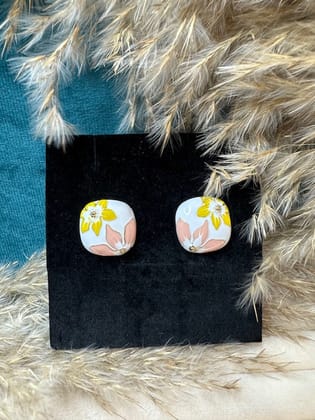 Petal Frame Earrings-Yellow
