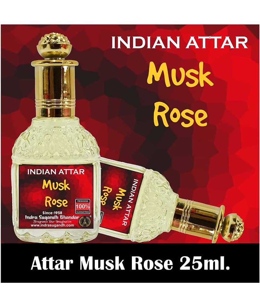 INDRA SUGANDH BHANDAR Attar For Men|Women Musk Rose Best Combination of Kasturi & Rose Long Lasting Fragrance 25ml Rollon Pack