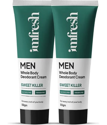 IMFRESH Men Cream (Sweet Killer) | Pack of 2 Deodorant Cream for Men 50 gm ( Pack of 2 )