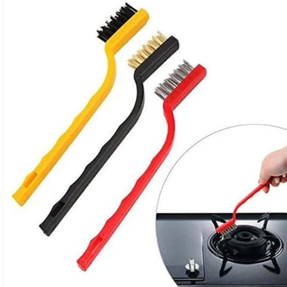 3-Piece Mini Wire Brush Set: Tackle Tough Cleaning Jobs (Multi-Material)