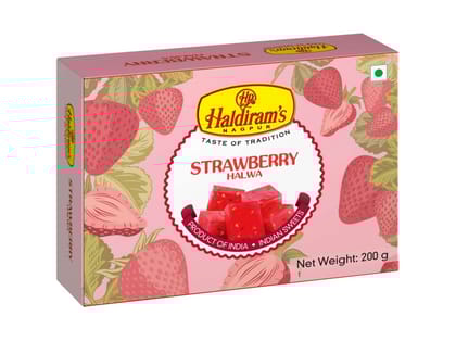 Haldiram's Strawberry Halwa Packed Sweets - 225 Gm - Pack of 2