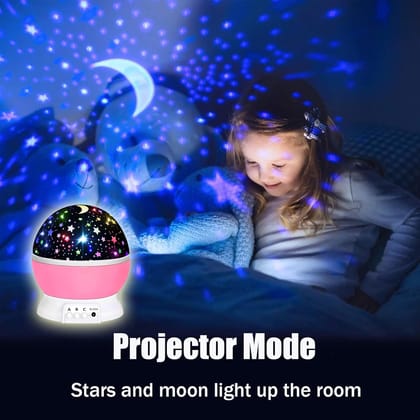 Star Master Galaxy Night Projector Lamp 360° Rotating Led Starry Light with Moon, Ocean Wave & Astronaut Effects Battery Operated for Bedroom Décor Gift for All Multicolor