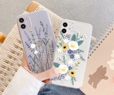 Leaf Grass Transparent Custom Slim Soft Cases-Left Design