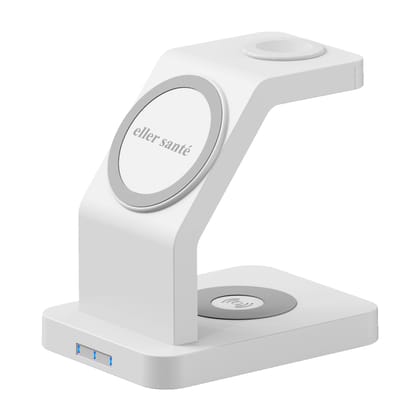 eller sant 23w Magnetic MagSafe Charger 3in1 Wireless Charger for iPhone 17/17 Air /17 Pro/17 Pro Max, 16/16 Plus/16 Pro/16 Pro Max, 15/14/13/12 Series Fast Charging Adaptor- White