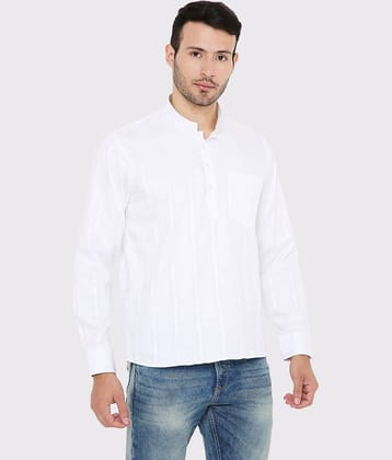 Maharaja - White Linen Men's Regular Kurta ( Pack of 1 )