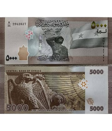Hop n Shop - Syria 5000 Pounds Top Grade Gem UNC Note 1 Paper currency & Bank notes