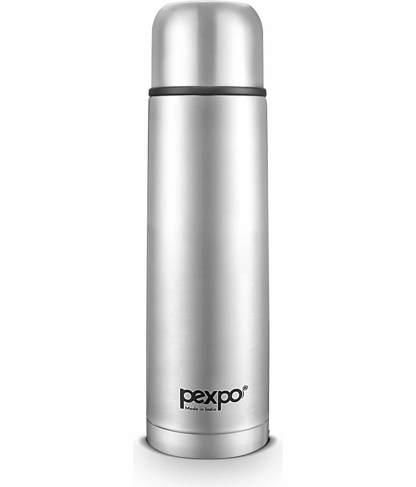 Pexpo 350ml 24 Hrs Hot and Cold Flask, Flamingo Vacuum insulated Bottle (Pack of 1, Silver)