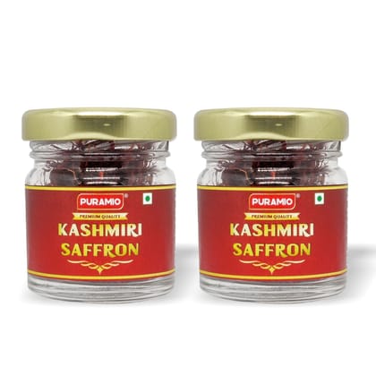 Puramio Kashmiri Saffron (Kesar) - Pure And Natural, 5 gm Each Pack of 2